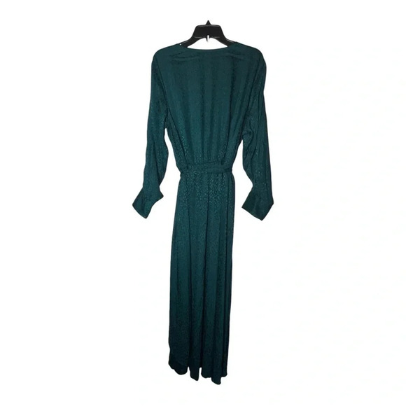 1812. ALEX‎ B NITES LONG SLEEVE MAXI DRESS LEOPARD PRINT IN EMERALD GREEN COLOR - Picture 6 of 8
